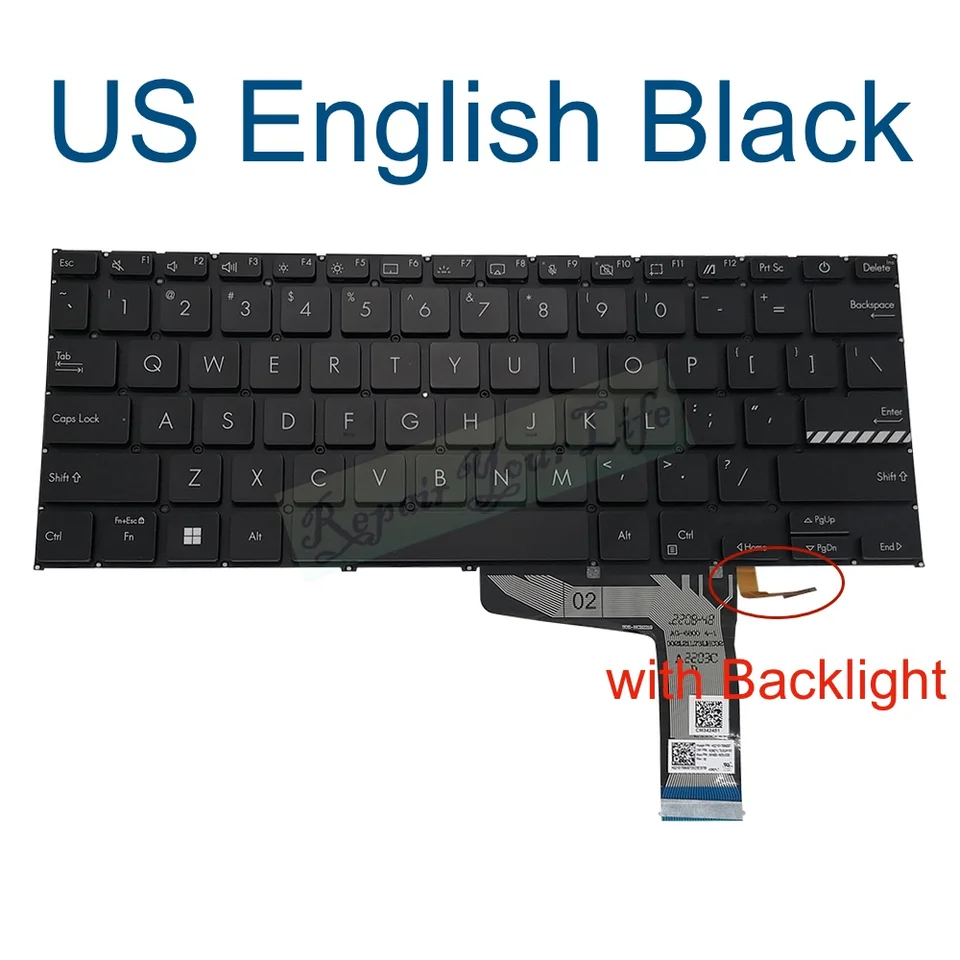 US UK Backlit Keyboard for Asus Vivobook 14X M1403 M1403Q M1403QA