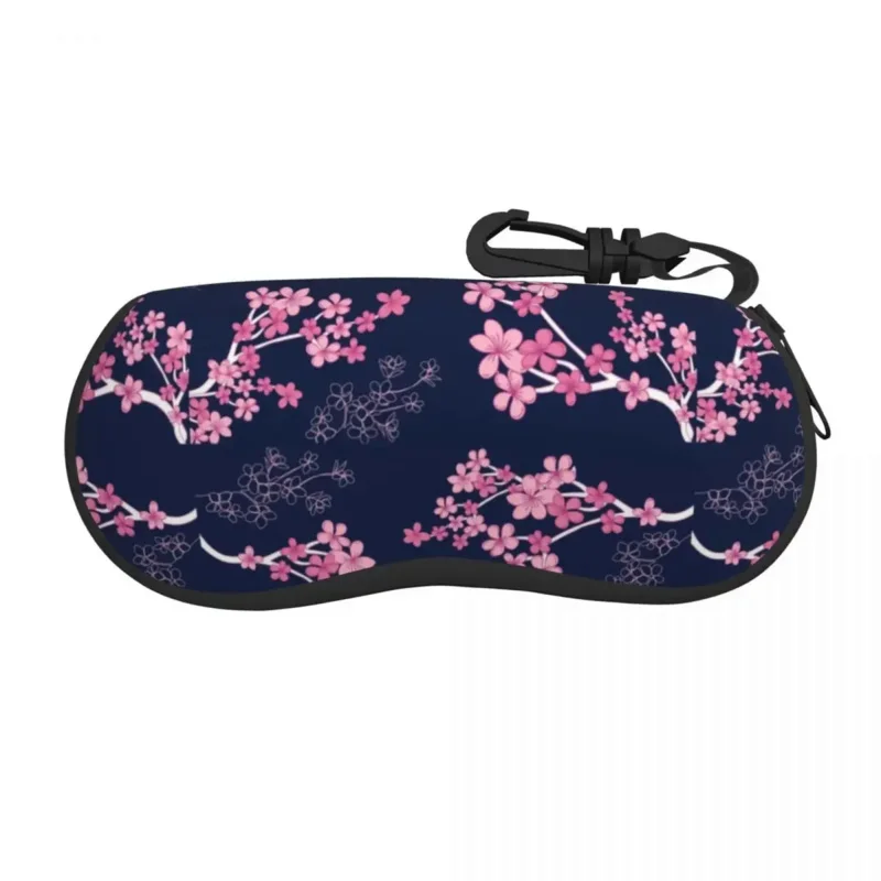 

Midnight Cherry Blossoms Shell Eyeglasses Case Women Men Fashion Japan Sakura Flowers Glasses Case Sunglasses Box Pouch