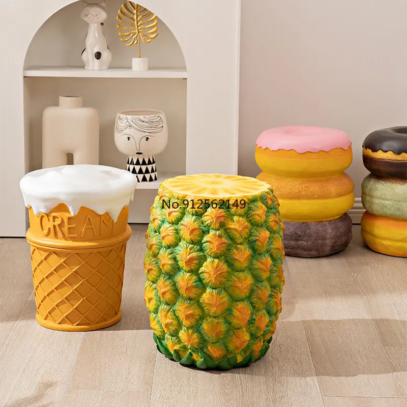 Creative one ice cream stool change shoe stool donut pineapple stool