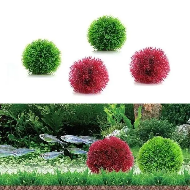 Artificial Aquarium Aquatic Plastic Plants Grass Ball Fish Aquarium Ornamental Chlorella Prospects Grass Decoration 6