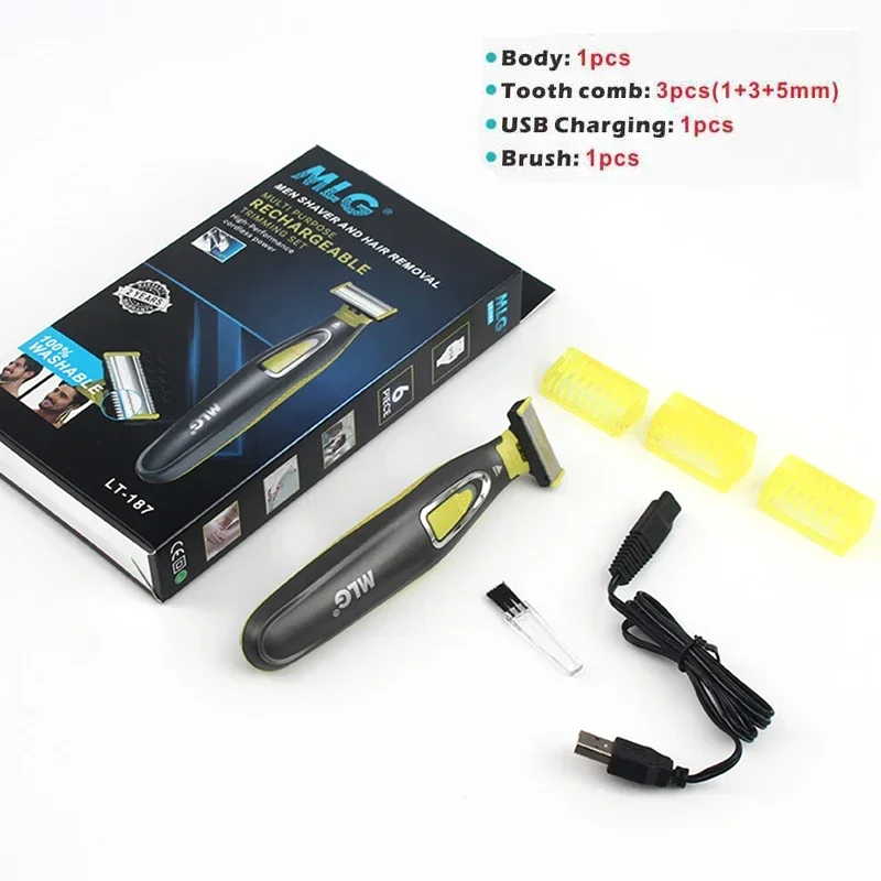 Barbeador elétrico para homens profissional aparador de barba sem fio navalha corpo trimer usb recarregável rosto masculino máquina de barbear cabelo