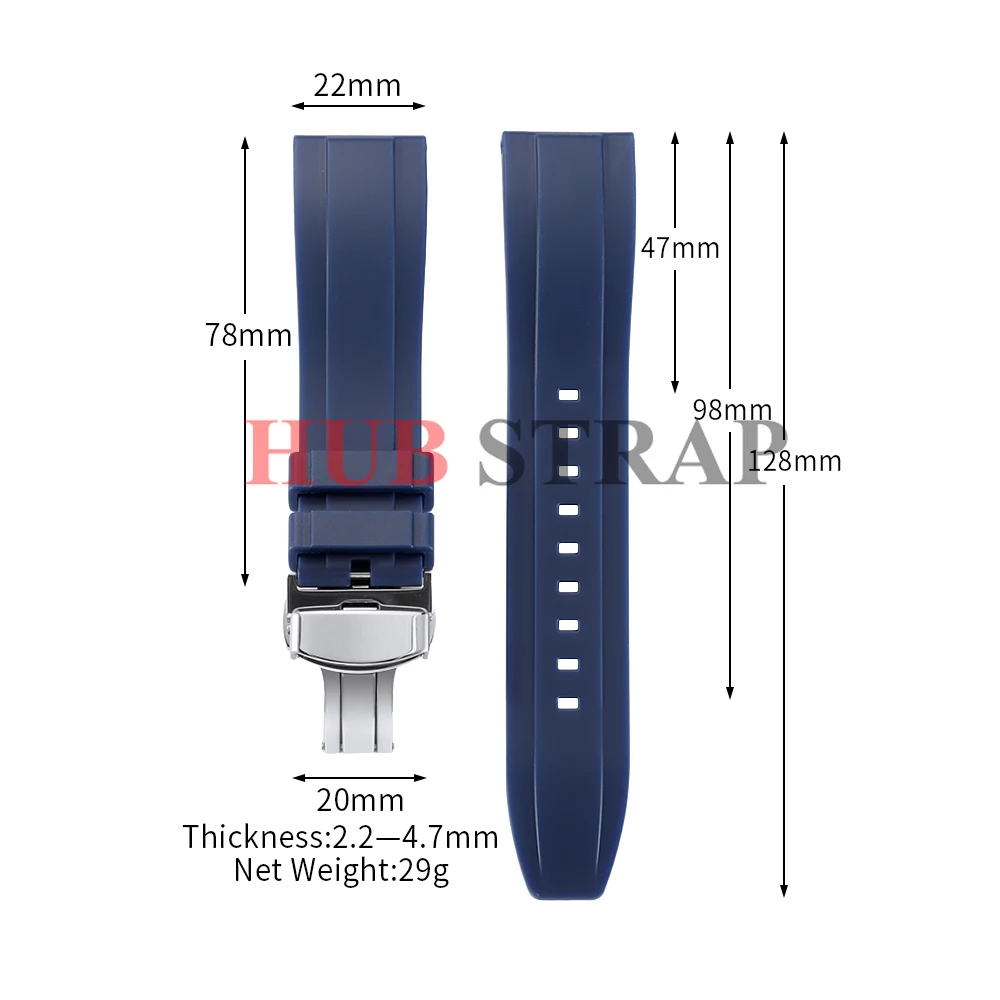 Quick Release Silicone Watch Strap - Premium Rubber Wristband for Women & Men, Tropic Style - Available in Multiple Sizes