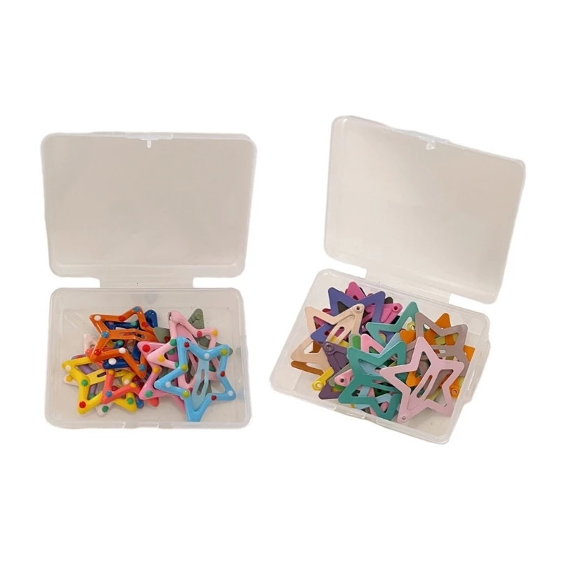 

Красочная заколка для волос со звездами для девочек, нескользящая металлическая шпилька для волос, заколка для волос с милыми пятиконечными звездочками, детский головной убор