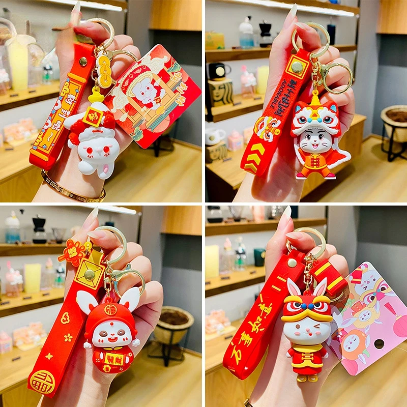 

Rabbit Creative Tang Suit Little Rabbit 3-Dimensional Doll Cartoon Car Keychain School Bag Ornament Couple Small Gift Wholesale