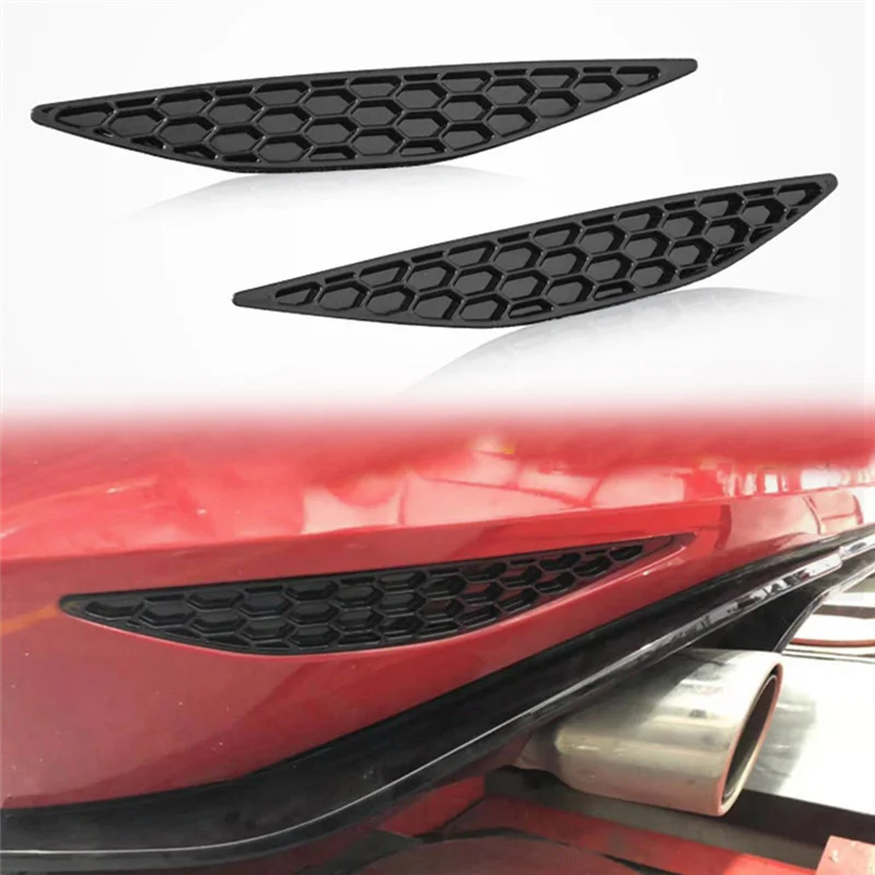 1Pair Car Styling Honeycomb Tail Rear Fog Light Cover Trim for Golf 7 GTI MK7 2014- Rear Bar Bumper Strips Sticker