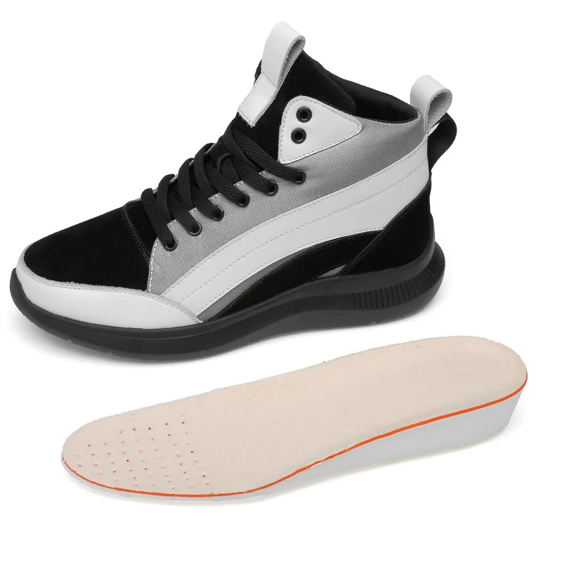 

New men's invisible inner increase 6-8CM men's shoes Fashion sports boots casual board shoes Korean cowhide fashion shoes A2