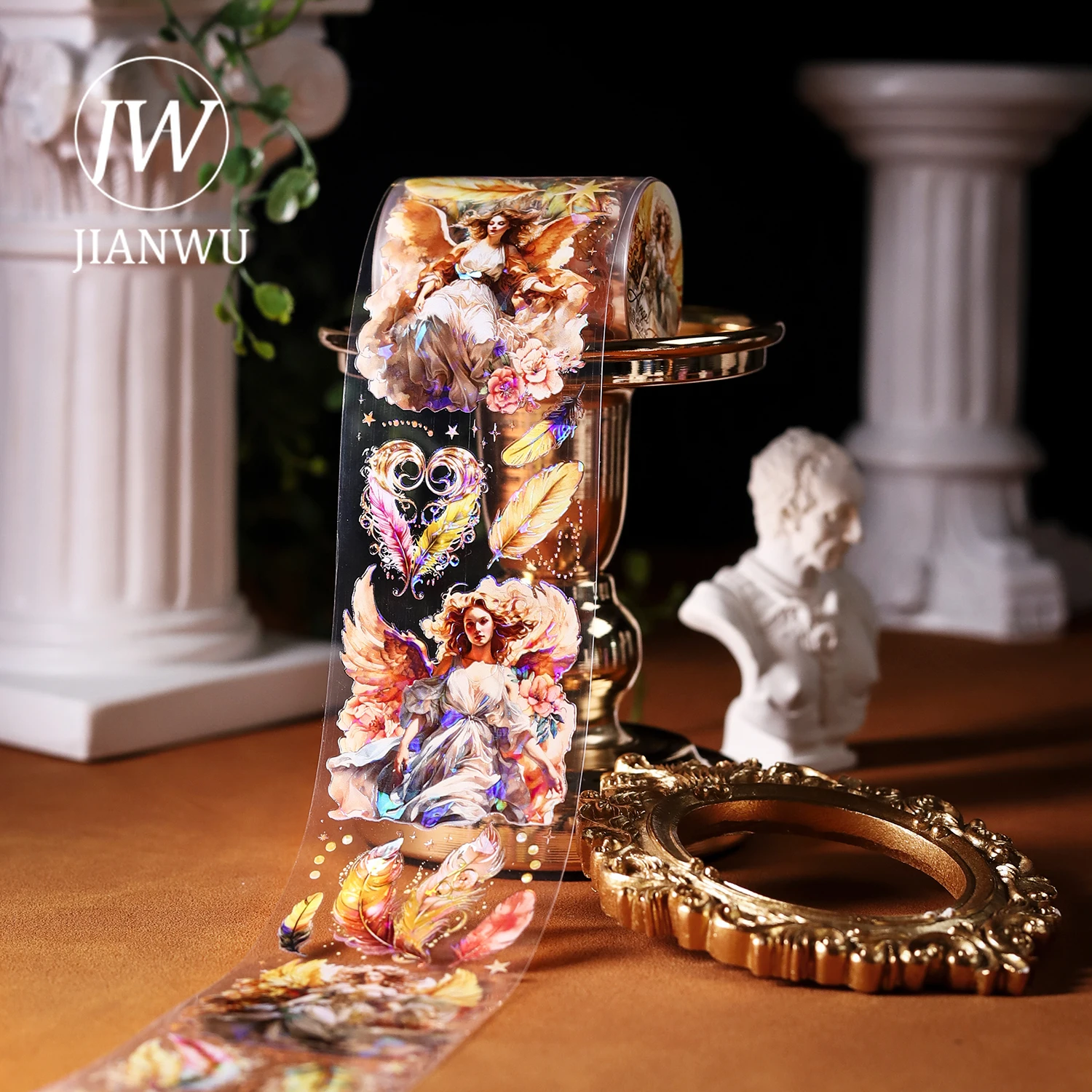 

JIANWU, 50 мм * 200 см, серия ангелов и земли, винтажный материал, оболочка, искусственный питомец, креативная самодельная лента, журнал, коллаж, канцелярские принадлежности