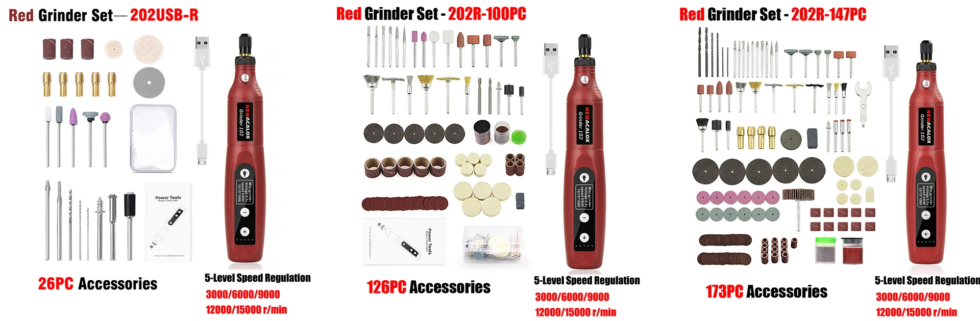 Rotary Tools Kit, Grinder Set, Gravura Kit Acessórios, 126Pcs