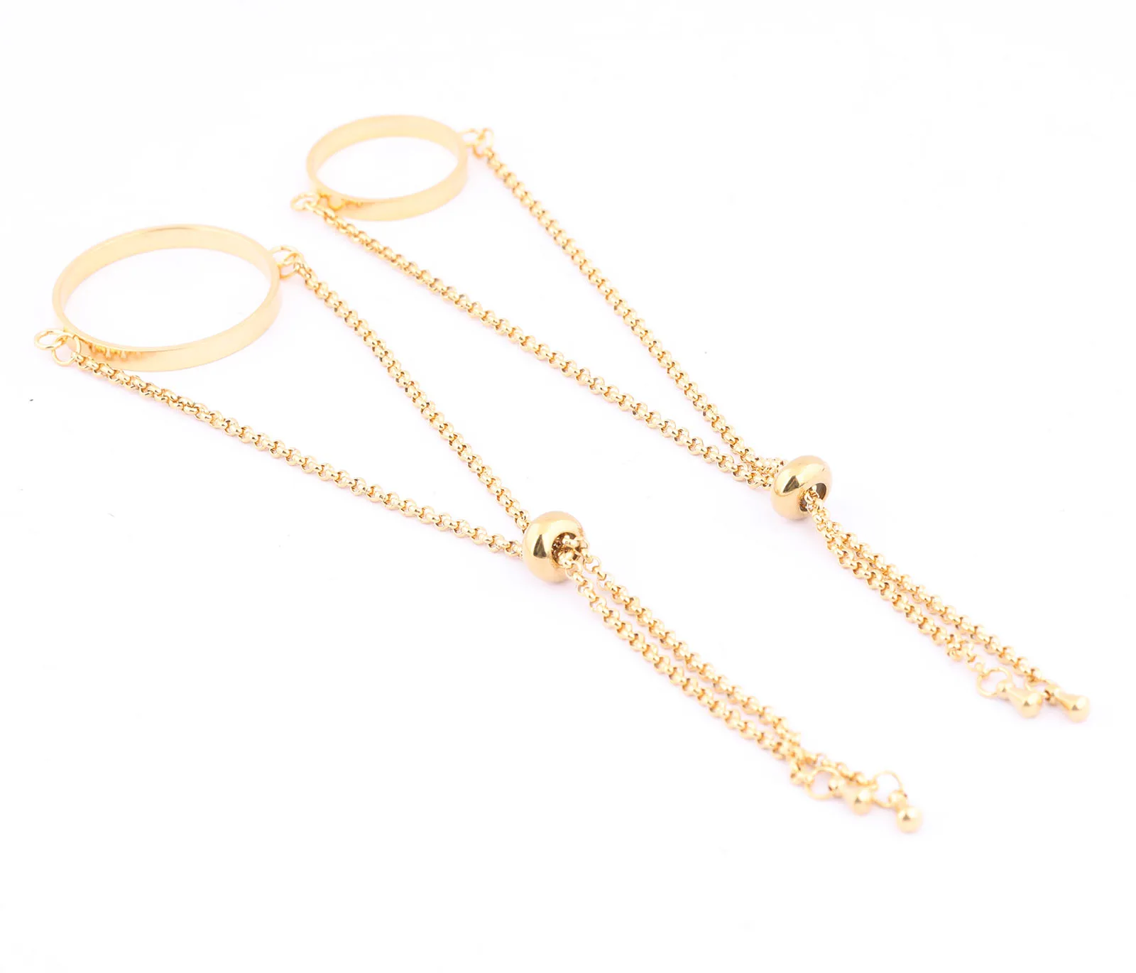 5pcs 골드 도금 오픈 베젤 팔찌 기본 공백 Diy 18mm 25mm 스테인레스 스틸 카보 숑 프레임 커넥터 보석 만들기위한