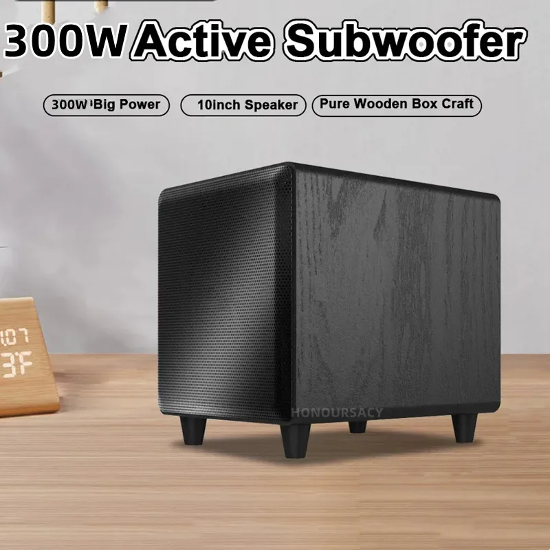 

Home Theater 10 Inch 300W Active HiFi Subwoofer Strong Bass Stereo Speaker Background Music Woofer Loudspeaker Audio SoundBox