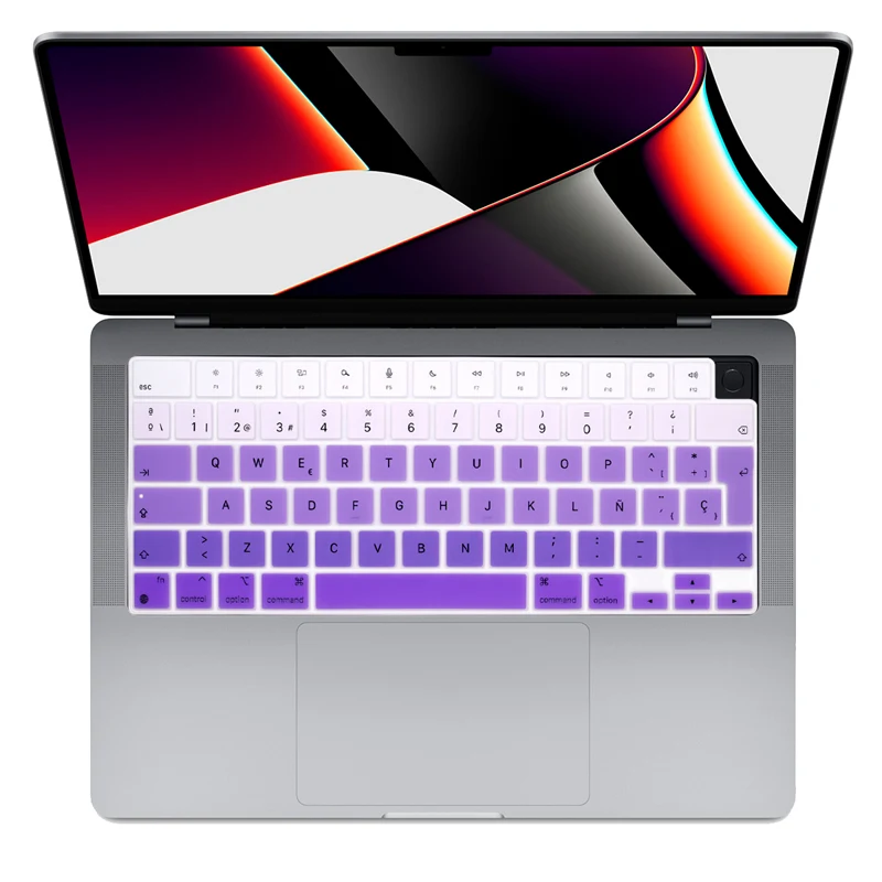 Keyboard Silicone Cover Keyboard Cover EU TPU Skin for Macbook Air 13 M2 A2681 EU Spanish Keyboard Cover Rainbow for Macbook Air 13 A2681 Keyboard Skin