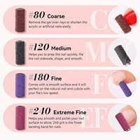 100+1PC Bandes de ponçage à 4 grains avec mini mandrin, tête de ponçage pour ongles de 3 mm, pour machine de ponçage électrique, outils de manucure et nail art 6