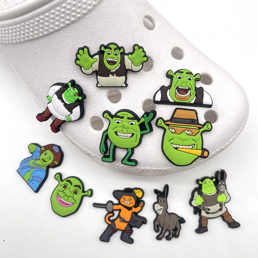 Cartoon Shrek Ears Shoe Charms Set Crocs Accessories Clogs Sandals