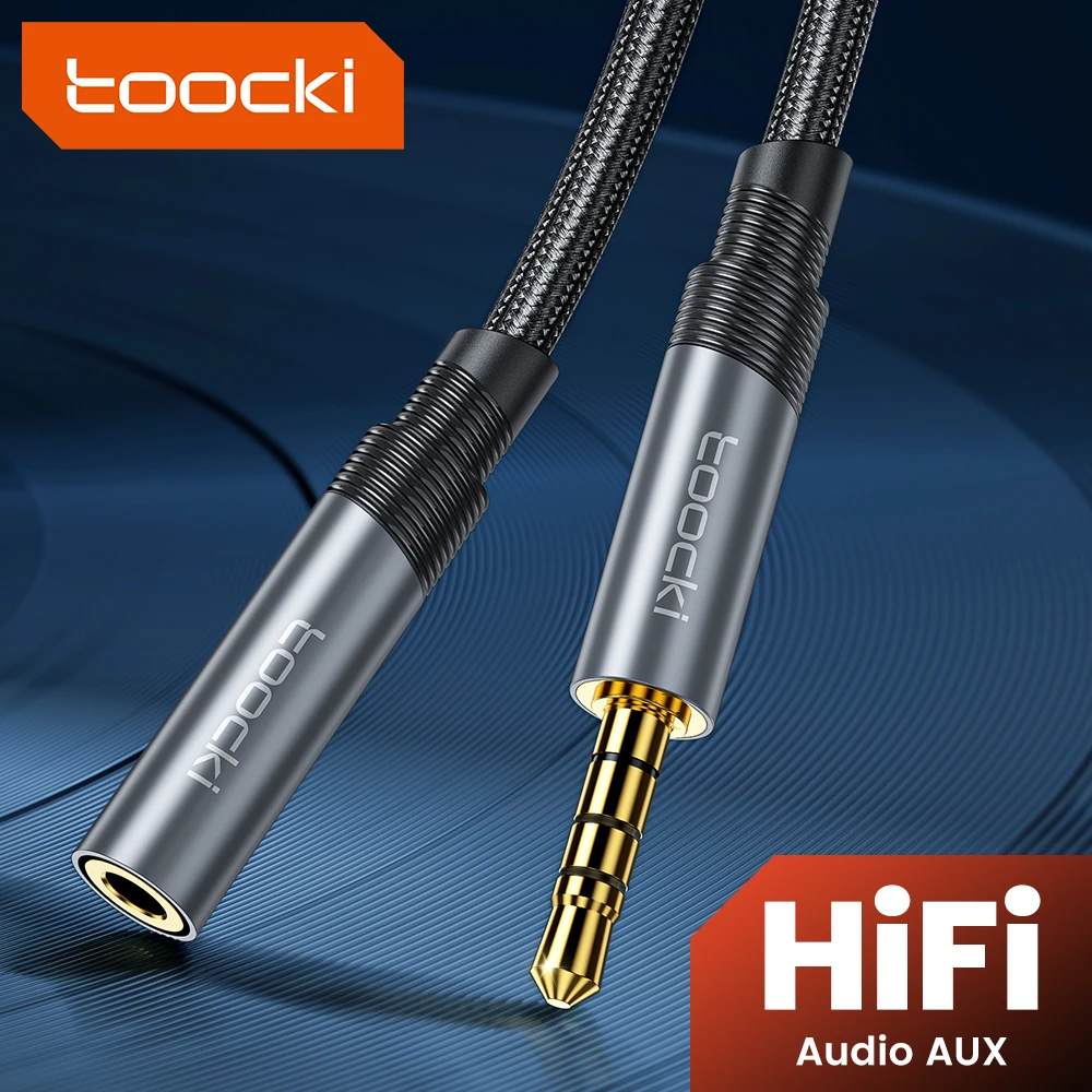 Toocki Aux Cable 3.5mm Male to Female Audio Extension Speaker Cable with Microphone for Car Headphone for Samsung TV Box Laptop