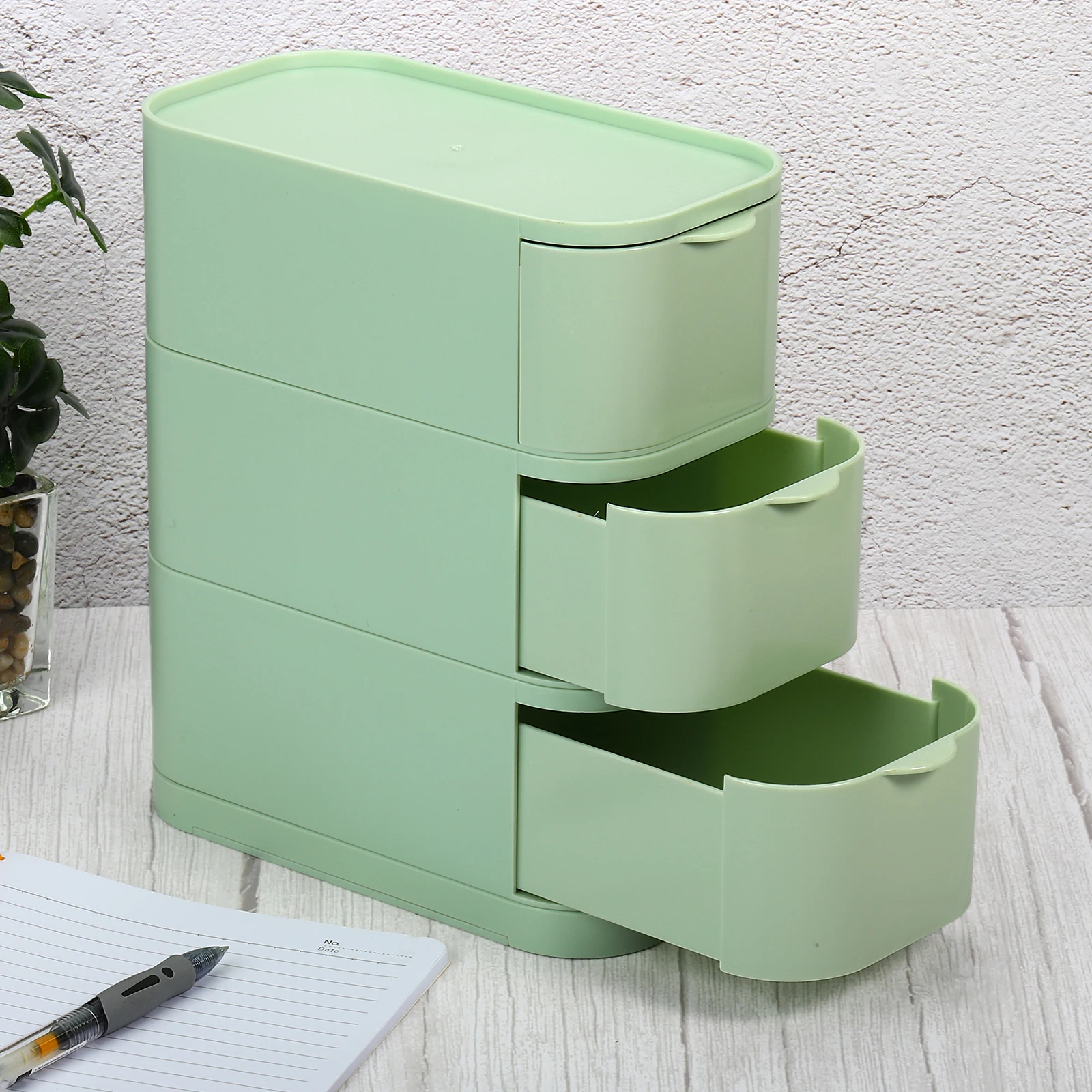 Desk Storage Drawer Stackable Plastic Storage Cabinet Cute Makeup Bin Box Stationery Organizer Rack Desktop Sundries Storage Box oaoleer kawaii milk cow glasses holder cute cartoon dog wood sunglass display rack eyeglasses show stand ewelry holder showcase