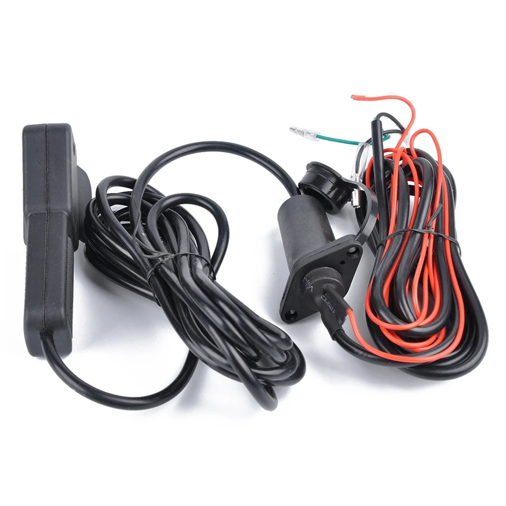 범용 블랙 UTV 윈치 유선 원격 로커 스위치, 12V, 11 인치