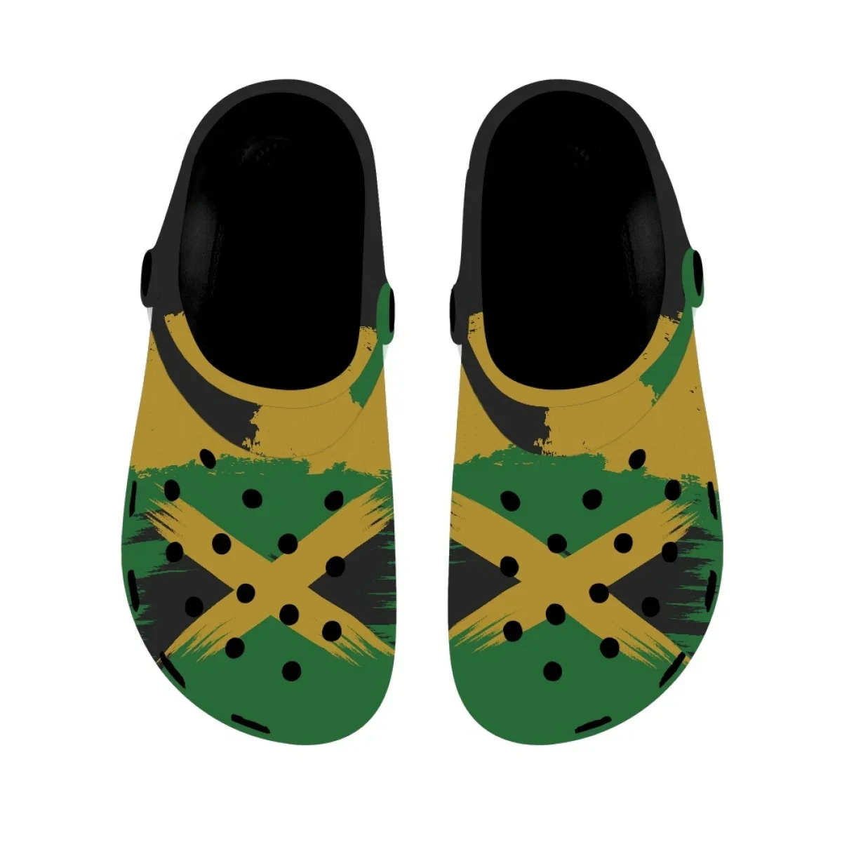 Lightweight Beach Sandals Jamaican Flag Print Comfortable Home Slipper For Adults Non Slip Casual Girls Slides Garden Hole Shoes