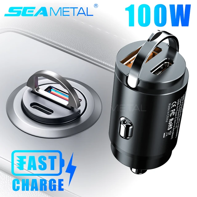 Powercar - chargeur allume cigare 100W double port USB-A et USB-C