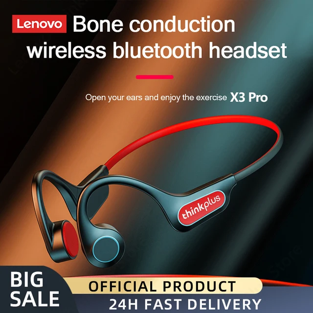 Lenovo Bone Conduction Earphones X3 Pro Bluetooth Hifi Ear-hook Wireless Headset with Mic Waterproof Earbud 1