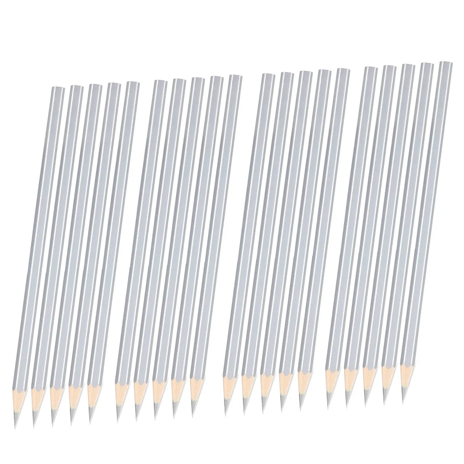 

20 Pack Silver Welders Pencil Metallic Silver Marking Pencil for Construction Workers Metalwork Plumbers Framers