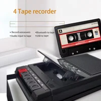 Retro Stereo Cassette Player Walkman Cassette Tape Music Audio Auto Reverse With Recorder External Speaker USB Playback 1