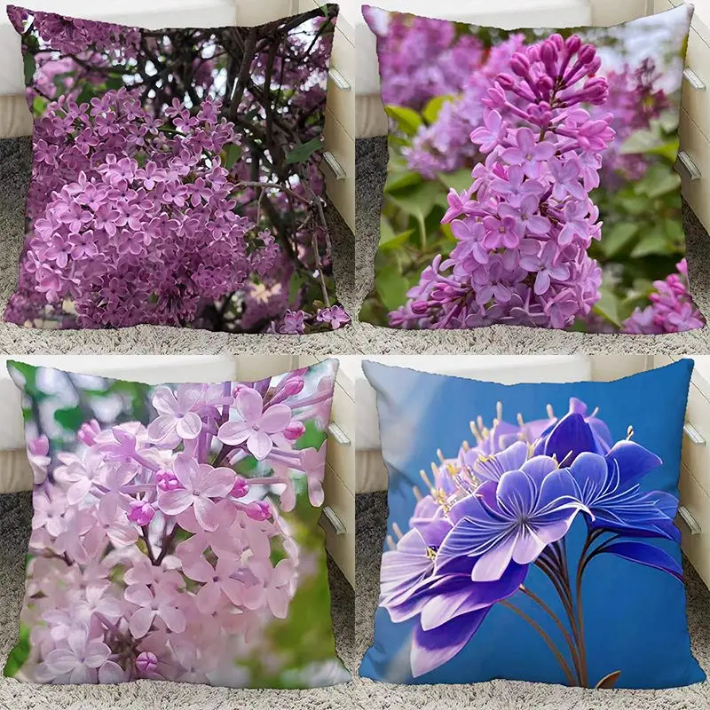 

(45*45cm) Beautiful flower pillowcase for living room bedside sofa car backrest office decoration (without pillow core)