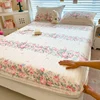 Skin-friendly Bed Sheets 100% Cotton Bed Cover Floral Style Fitted Sheet Queen Size Bed Linen couvre lit (Pillowcase Need Order) 1