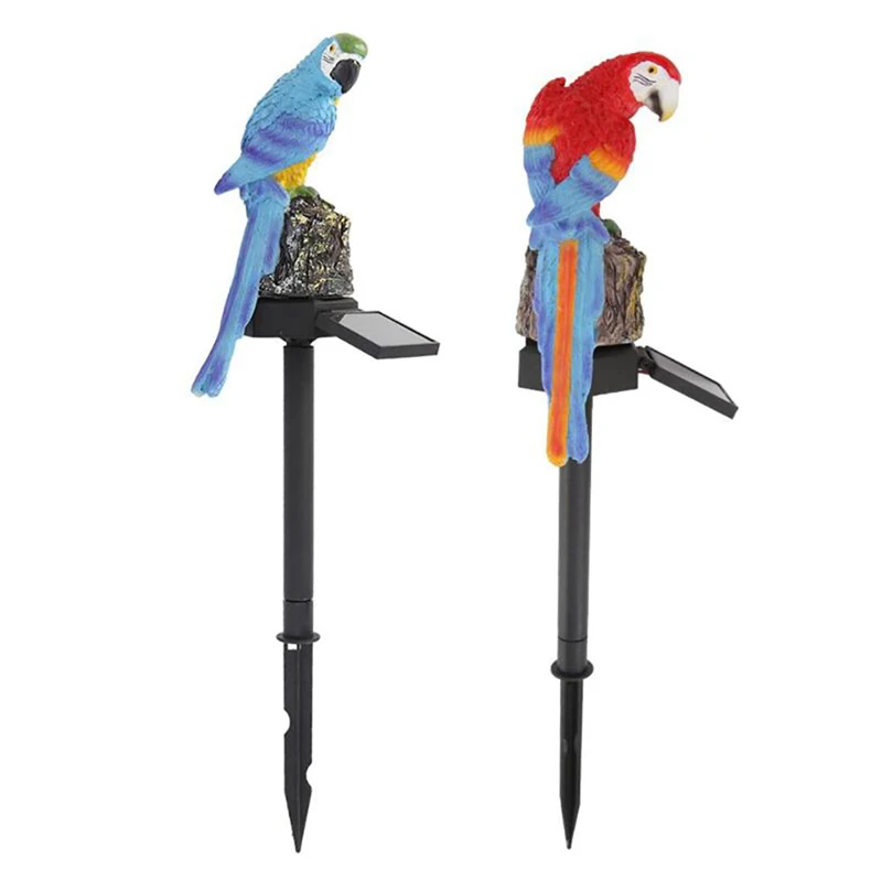 Modern Parrot Solar Lamp Garden Decor Resin Lantern Outdoor Waterproof Courtyard Lawn Pathway Animal Shape LED Lights