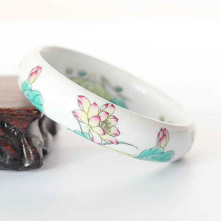 Chinese Antique Blue and White Porcelain Bangle Classic Ethnic