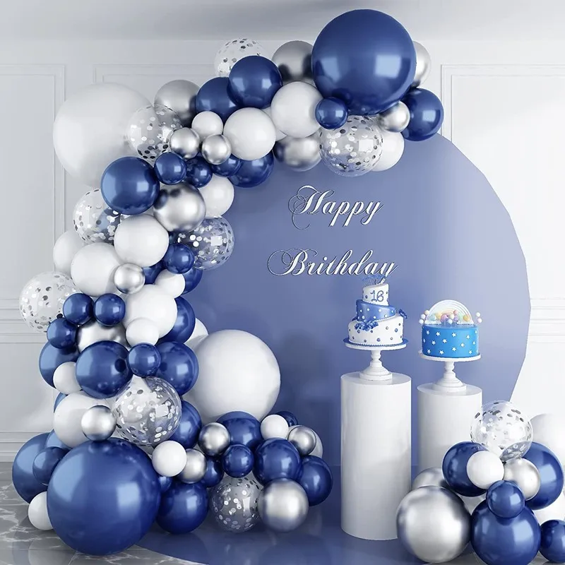 Kit de Arco de Globos Azul Marino - 133pcs Kit de Guirnalda de Globos Azul  Marino y Dorado con Globo de Confeti Dorado, Arco de Globos Diy para Niños