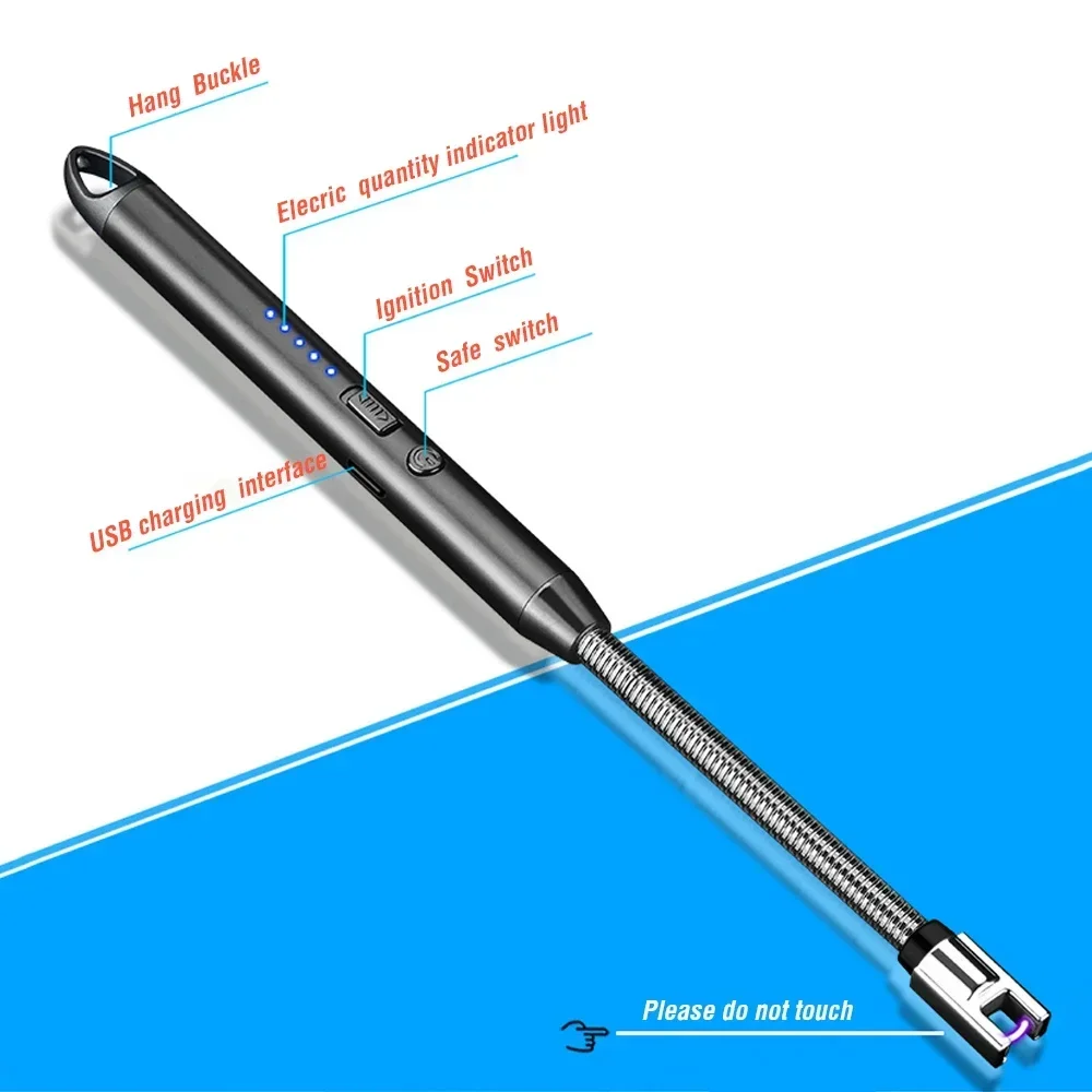 Arc Flameless Plasma Lighter Windproof USB For Outdoors