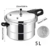 Pressure Cooker 5L Pressure Cookware with Steamer Insert Aluminum Alloy Cookware for Meat Poultry Seafood Vegetable Kitchen Cook 6