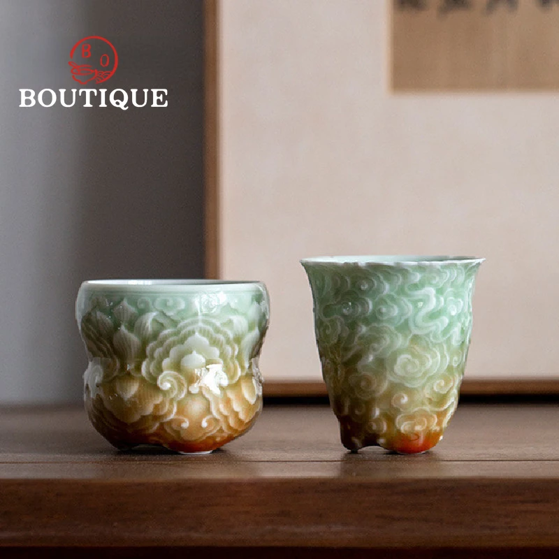 

Новинка, ретро-чашка с градиентным переходом цвета в китайском стиле Xiangyun, домашняя чашка ручной работы, чайная чашка, семейный чайный набор