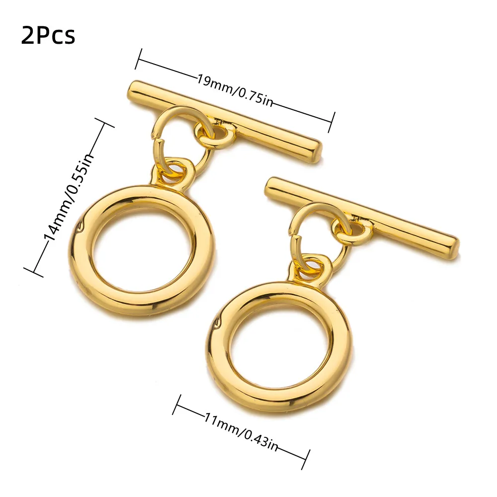 2 Stücke 18 Karat Gold Messing Herz Quadrat Blume Kreis Runde O Knebelverschlüsse Armband Verbinder DIY Schmuckherstellung Zubehör Zubehör – Detail 3