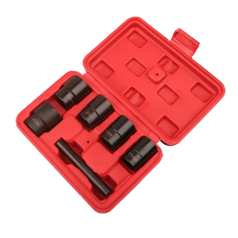 

6Pcs 17MM-31/32 Twist Socket 5 Damaged Worn Lug Nut Lock Remover Bolt Extractor Set Machine Repair