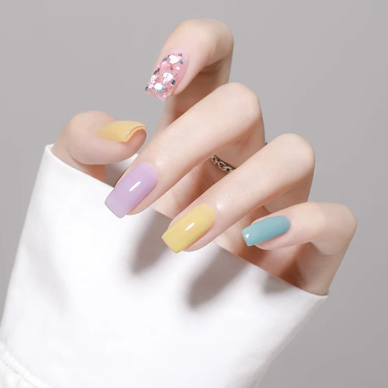 Nail Polish Pretty Colorful Glitter Reflective Candy Color Semi Permanent UV Polish Nails Art Manicure Jelly Glue