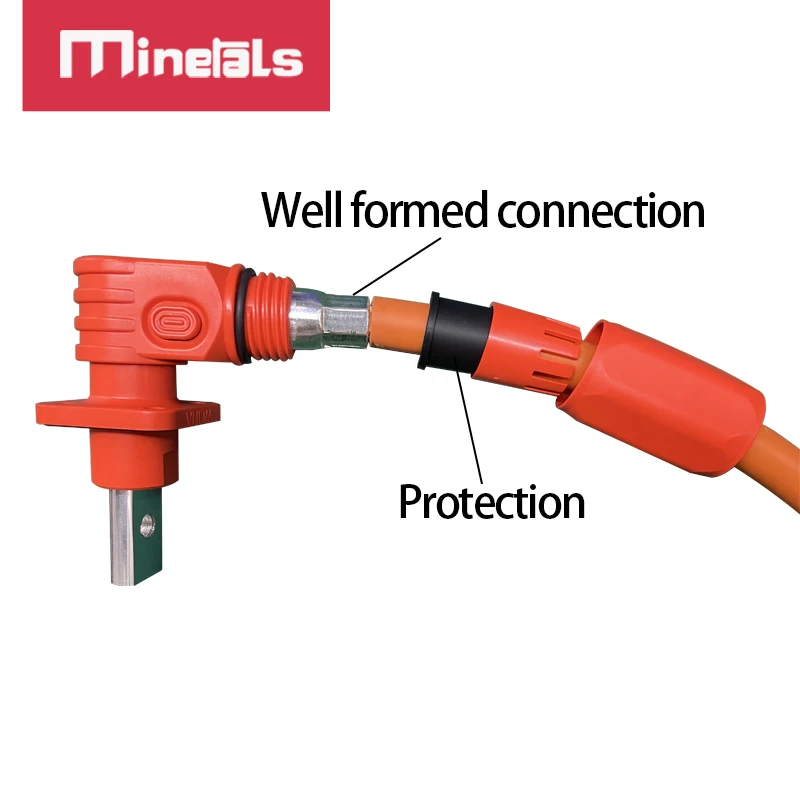 120A 200A Battery Energy Storage Connector with 30CM Cable Terminal Plug Copper Core Elbow Power Connector For RV Household terminal connector energy storage power connector