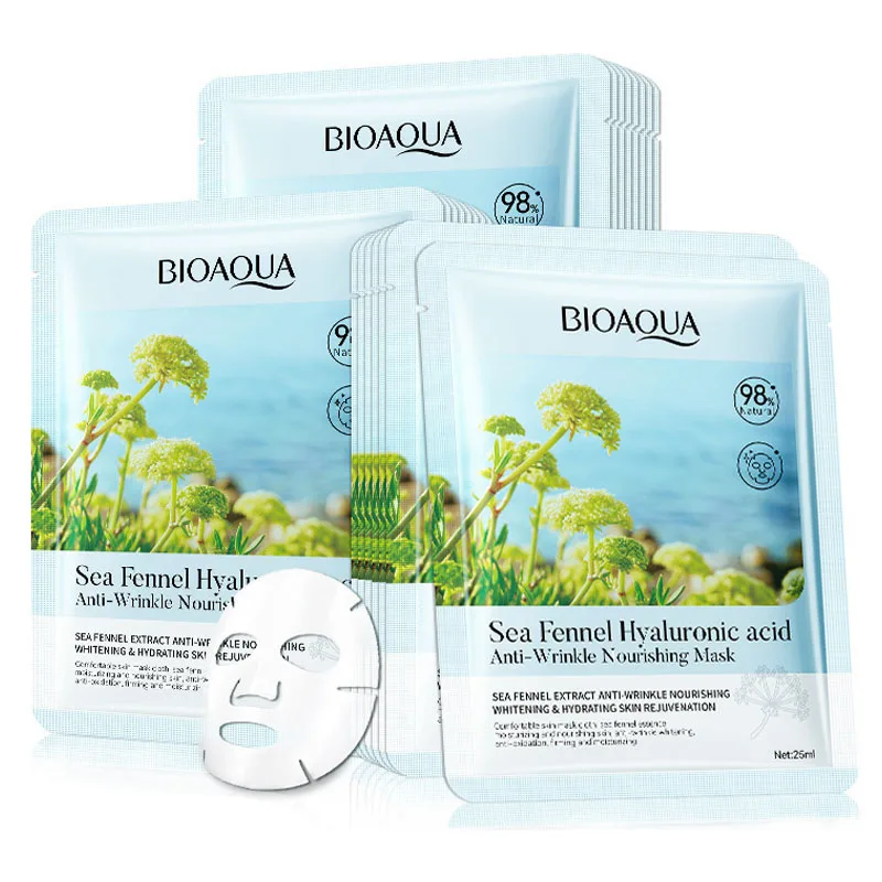 BIOAQUASeaFennelHyaluronicAcidAntiWrinkleFaceMaskMoisturizingNourishingFacialSheet