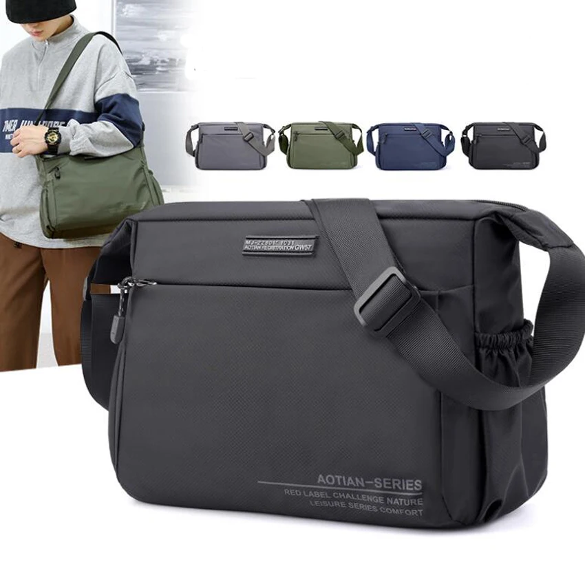 

Messenger Bag Men Oxford Plain Large Capacity Cross Travel Sling Bags