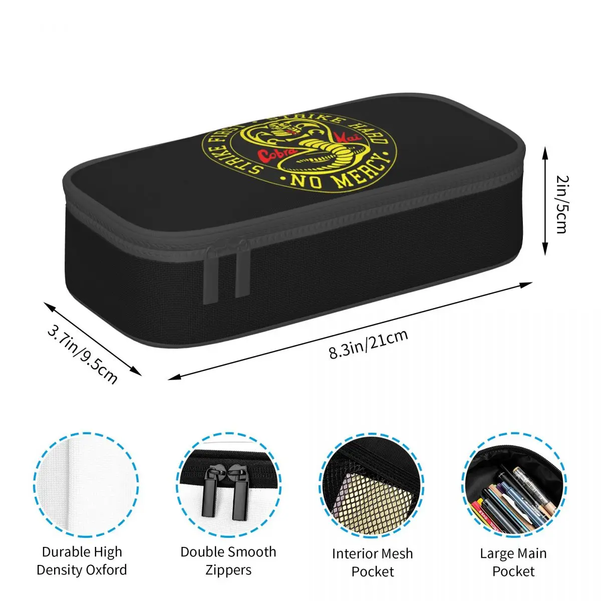 Cobra Kai Cobra Kai No Mercy Classic Pencil Cases Big Capacity Pen Bags Pen Box Pencil Pouch for Boys Girls Students School