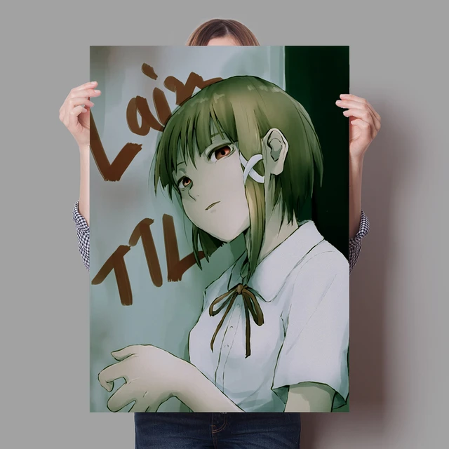 Vintage Anime Figure Posters Serial Experiments Iwakura Lain Poster  Aesthetics Wall Art Home Canvas Painting Kawaii Room Decor