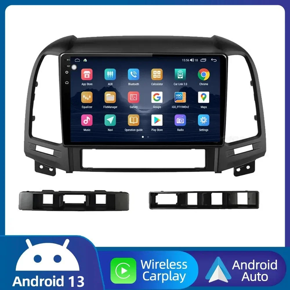 

Wireless Carplay 2 din Android 13 Car Radio Multimedia Player For 2005 2006 2007 2008 2009 2010 2011 2012 HYUNDAI SANTA FE