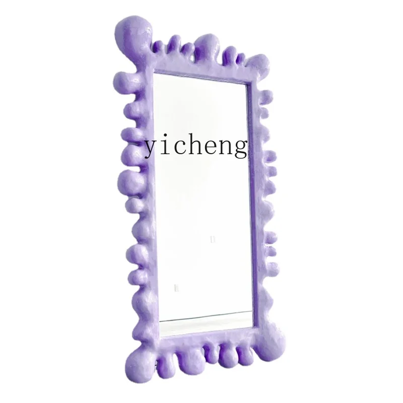 

Zk Full-Length Mirror Internet Celebrity Home Purple Clothing Store Cute Light Luxury Bedroom Ins Floor Mirror