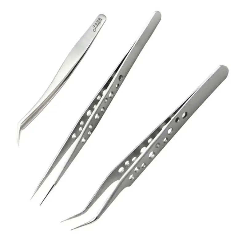 Industrial Tweezers Electronics Anti-static Curved Straight Tip Precision Stainless DIY Hand Tools Sets Forceps Phone Repair