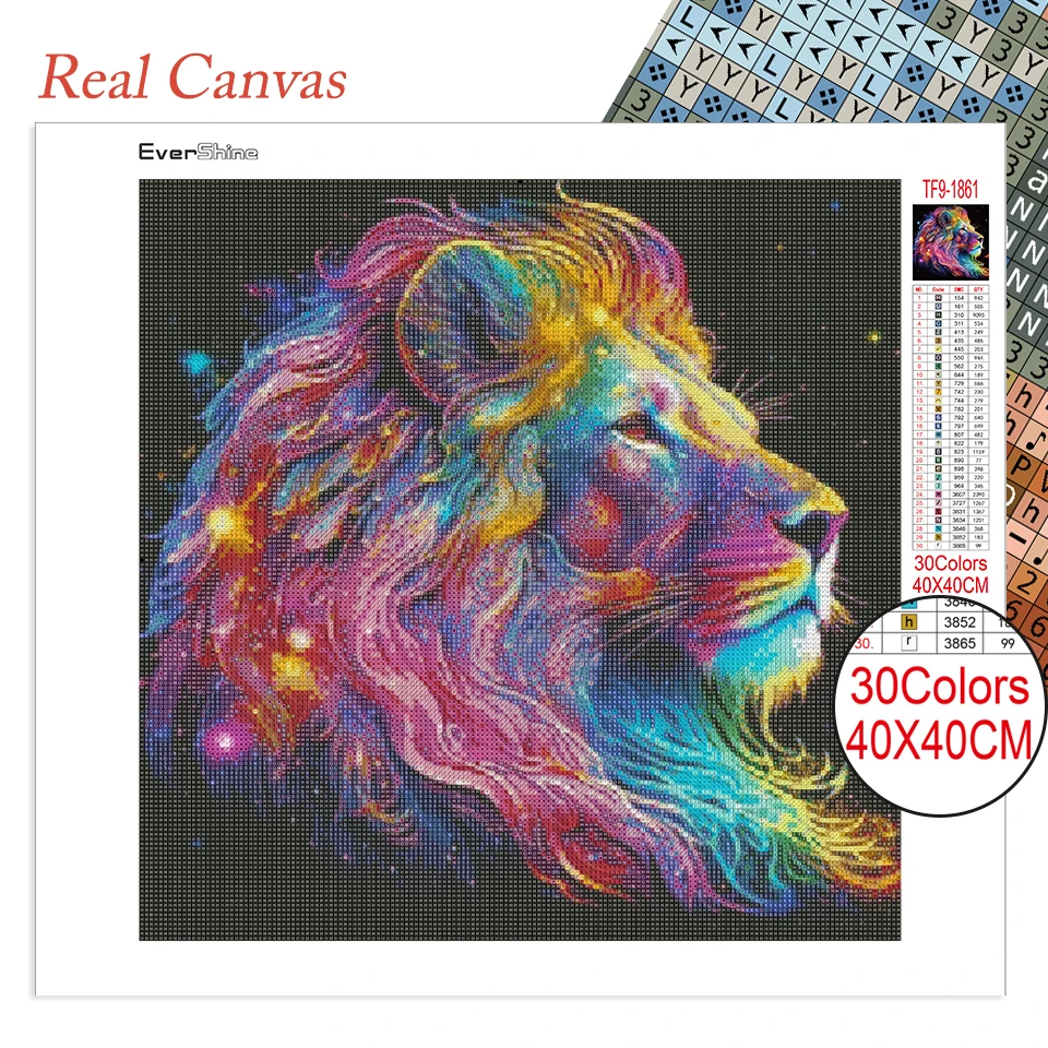 EverShine New 2023 Diamond Mosaic The Zodiac Cross Stitch Kit Beads Embroidery Animal Leo Aries Sagittarius Painting Wall Art