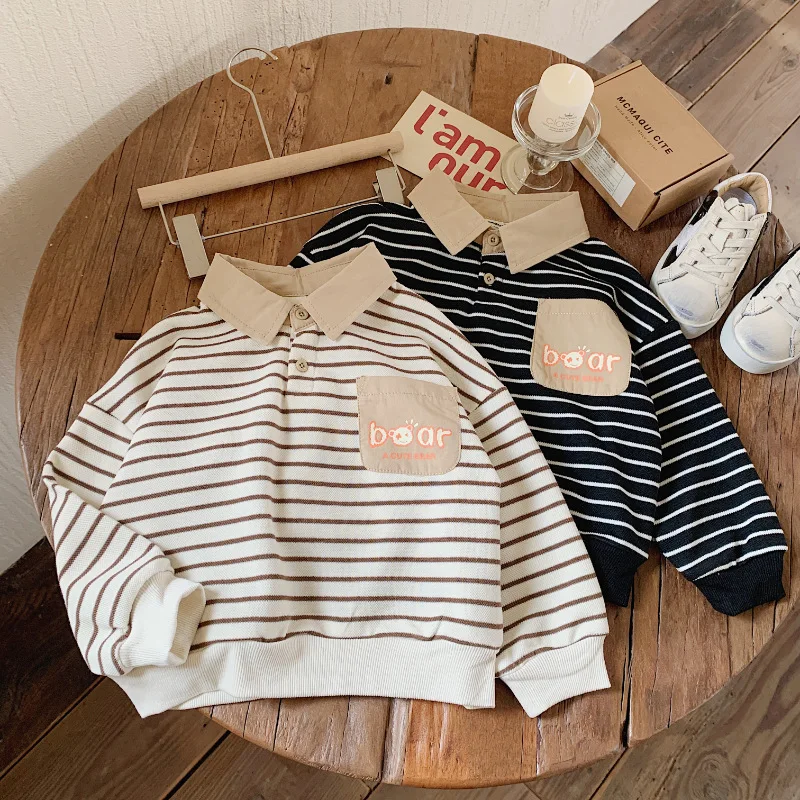 

Толстовка с воротником с отложным воротником и карманами для мальчиков