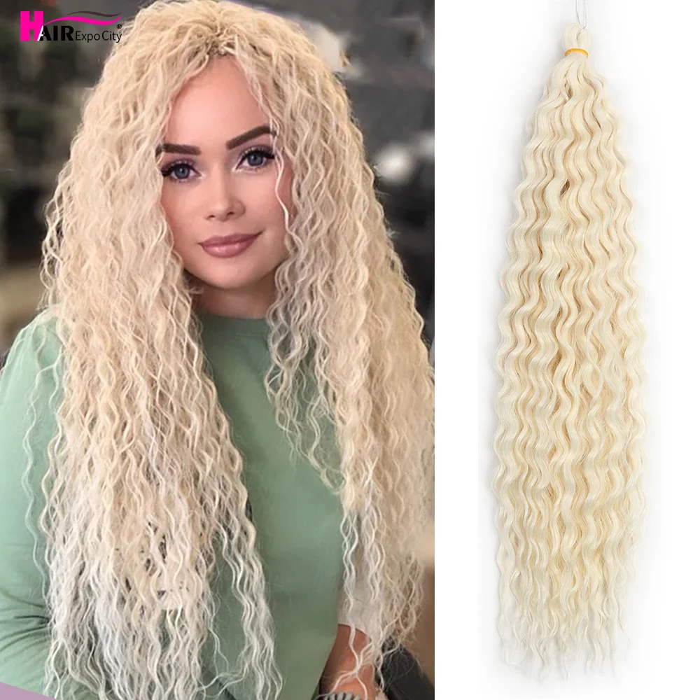 Ariel Curl Deep Wave Braiding Hair Extension Natural Synthetic African Afro Hair Water Twist Crochet Braids Hair Expo City 2