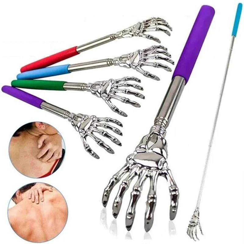 Portable Stainless Steel Ghost Claw Retractable Massage Scratcher Massage Tool Used To Relax The Back Multiple Colours 5pcs back scratching scratcher manual back scratching tool retractable back scratcher body scratcher