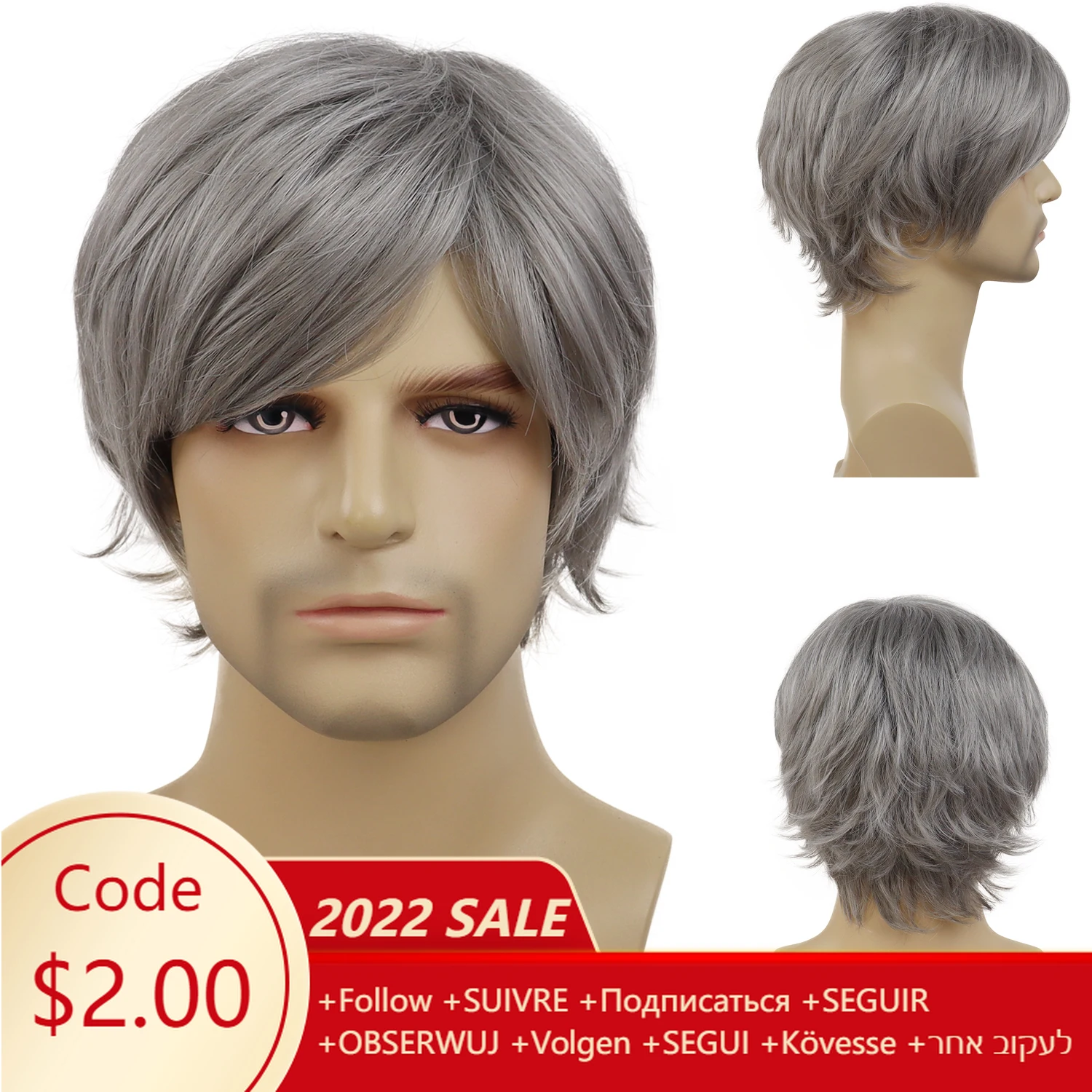 Gnimegil Synthetic Short Curly Wigs For Man Grey Hair Wig With Bangs  Natural Korean Men Wig Male Cosplay Costume Siliver Gray - Synthetic Wigs(for  White) - AliExpress