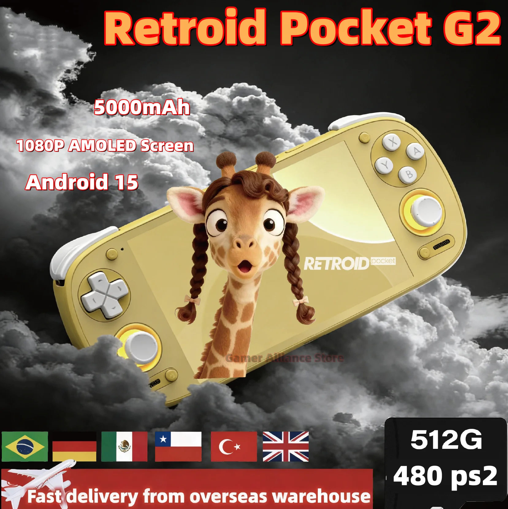 Retroid Pocket G2 RP G2 Console de jeu portable rétro Consoles de jeux vidéo Android15 5.5 pouces 1080P AMOLED écran 5000mAh PSP PS2